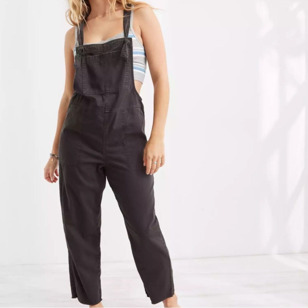 Aerie Werk & Play dark grey twill overalls